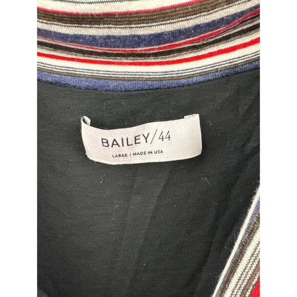 Women’s Bailey/44 Large Off the Shoulder Red, White, Blue, & Black Striped Shirt - Picture 4 of 5
